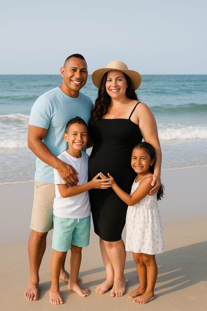 monicas family in puerto rico on the beach